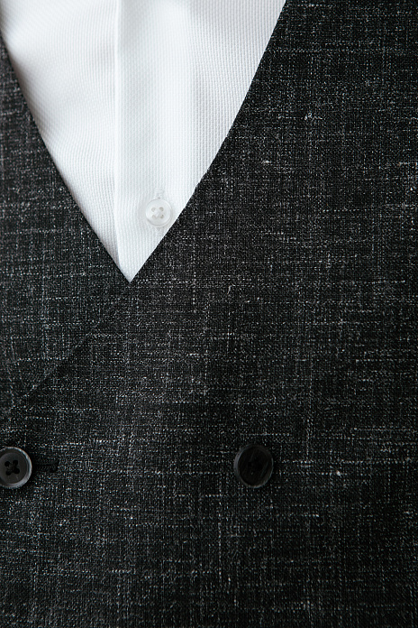 Жилет из шерсти, льна и шелка, цвет Антрацит