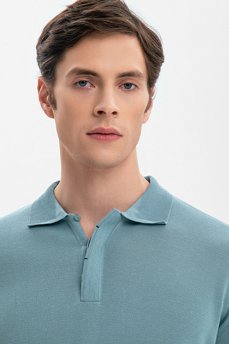 Поло из шелка, лимитированная коллекция, цвет Бирюзовый