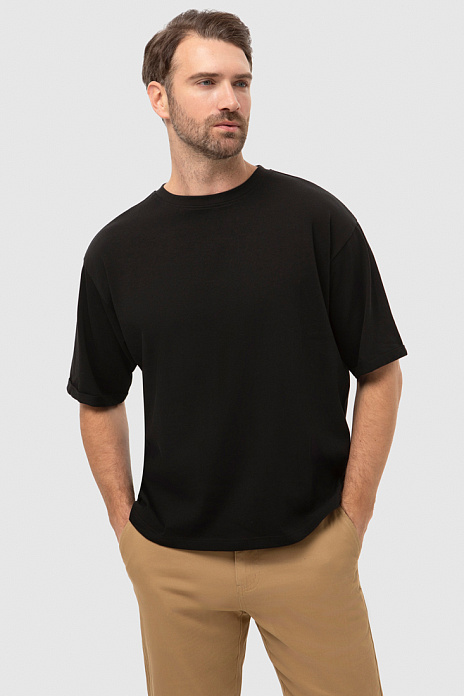 Футболка из хлопка оверсайз, цвет Черный