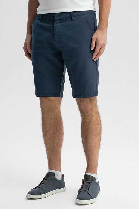 Шорты из хлопка и льна, цвет Голубой