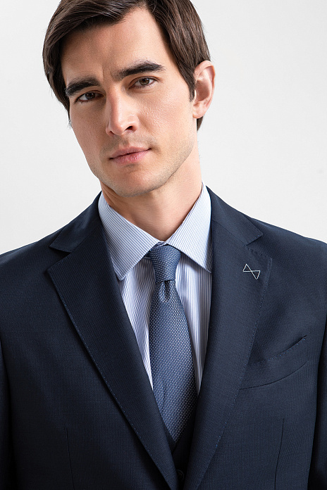 Пиджак из шерсти, устойчивой к сминанию, цвет Синий темный