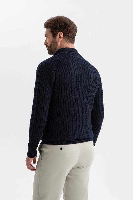 Кардиган из хлопка и кашемира, цвет Синий темный