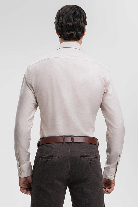 Сорочка из хлопка и тенсела, цвет Бежевый