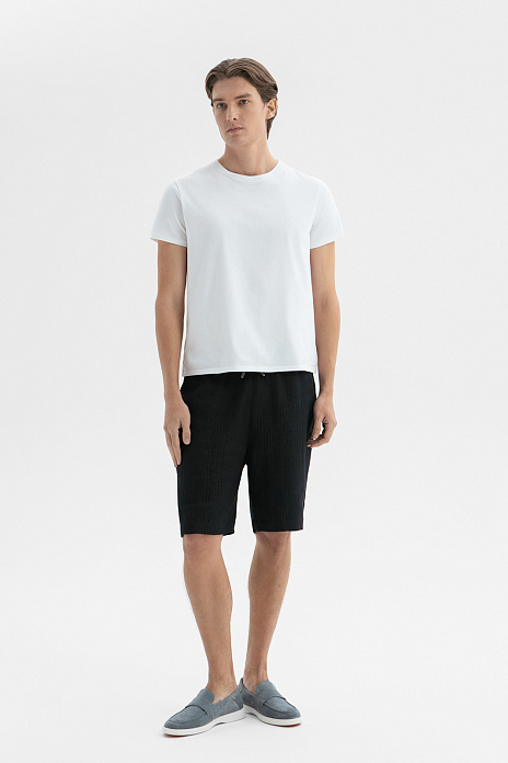 Шорты изо льна и хлопка, лимитированная коллекция, цвет Черный