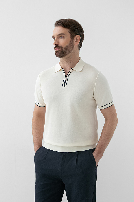 Поло из хлопка Пима, цвет Молочный