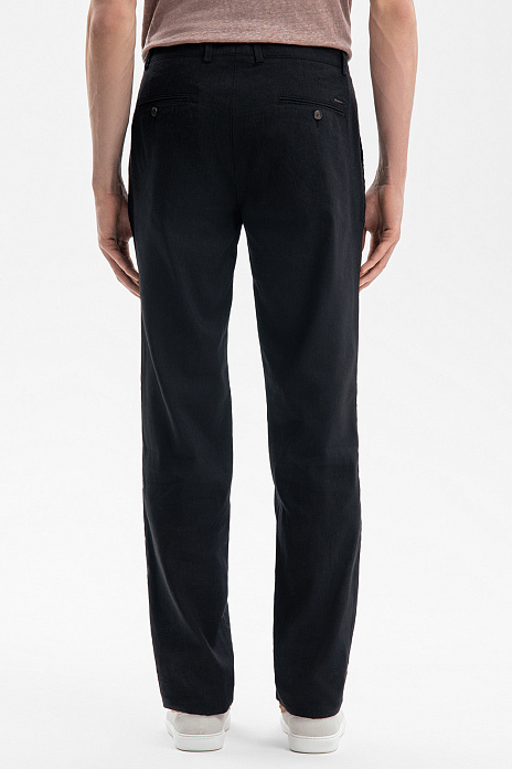 Брюки изо льна и шерсти, лимитированная коллекция, цвет Черный