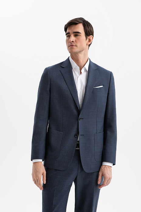 Пиджак из шерсти с водоотталкивающей обработкой, цвет Синий