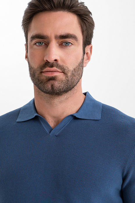 Поло из хлопка Пима, цвет Голубой