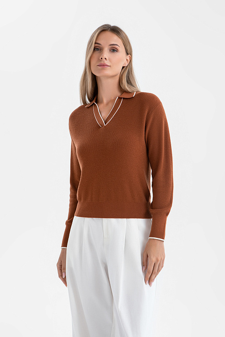 Джемпер из шерсти и кашемира, цвет Коричневый