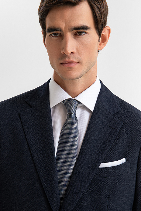 Пиджак из шерсти с водоотталкивающей обработкой, устойчивый к сминанию, цвет Синий темный