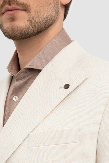 Пиджак из хлопка и льна, лимитированная коллекция, цвет Бежевый