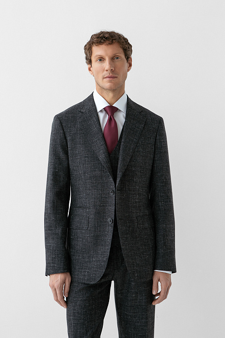 Костюм-тройка из шерсти, льна и шёлка, цвет 