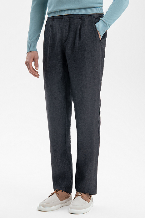 Брюки изо льна, лимитированная коллекция, цвет Черный