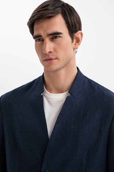 Пиджак изо льна и хлопка, цвет Синий темный