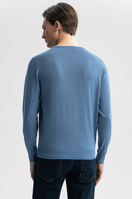 Джемпер из хлопка и льна, цвет Голубой светлый