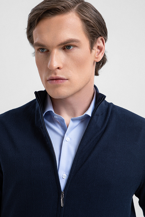 Кардиган из хлопка Пима, цвет Синий темный