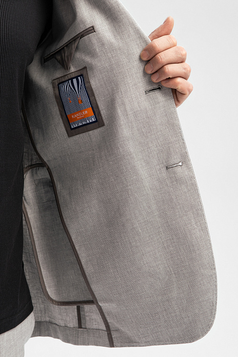 Пиджак из хлопка и льна, цвет Серый светлый