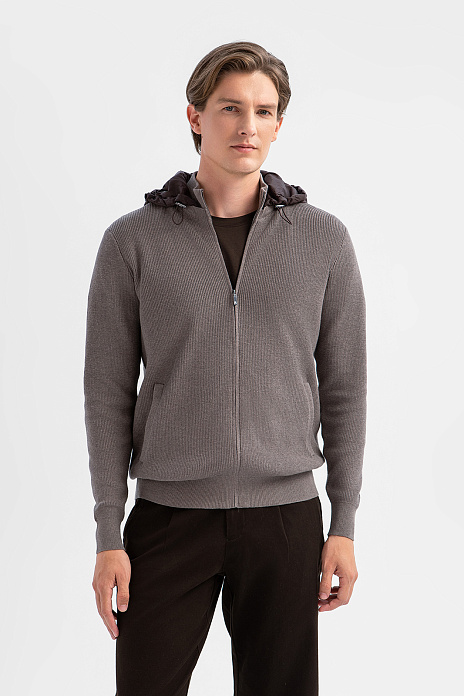 Кардиган из хлопка и кашемира, цвет Мокко