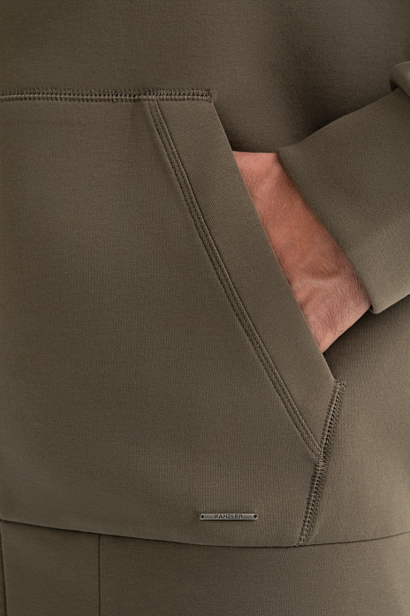 Толстовка из хлопка цвета хаки, цвет Хаки