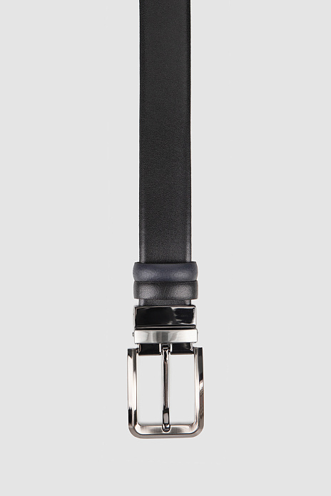 Ремень двусторонний из натуральной кожи, цвет Черный