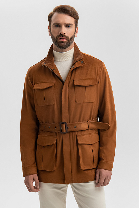 Куртка из алькантары, цвет Коричневый светлый