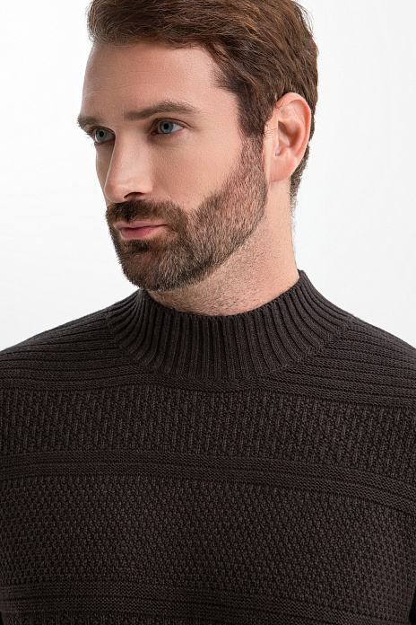 Свитер из хлопка и кашемира, цвет Коричневый темный