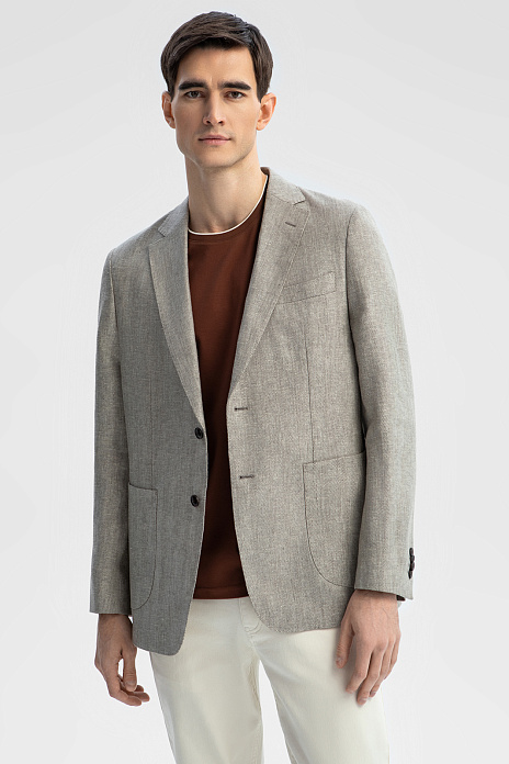 Пиджак изо льна, цвет Серый
