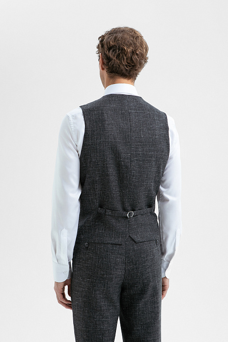 Жилет из шерсти, льна и шелка, цвет Антрацит