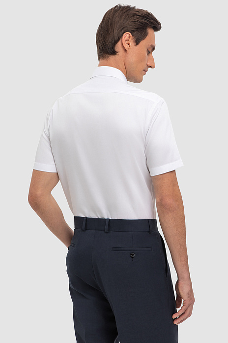 Белая сорочка с коротким рукавом из хлопка, цвет Белый