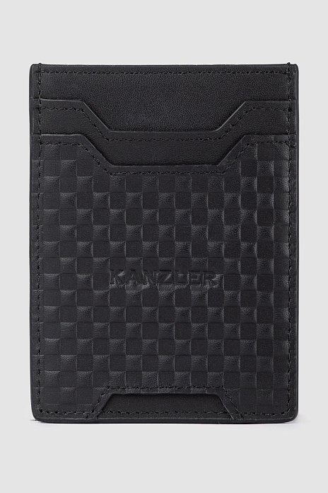 Картхолдер из натуральной кожи и замши, цвет Черный