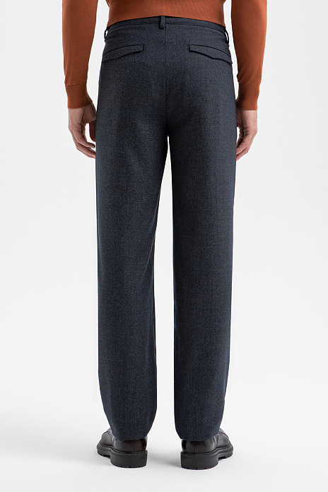 Брюки из шерсти, лимитированная коллекция, цвет Синий темный