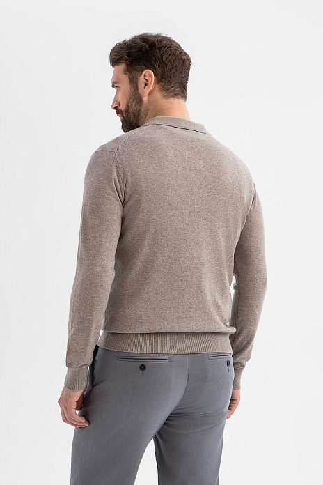 Джемпер поло из шерсти и кашемира, цвет Мокко