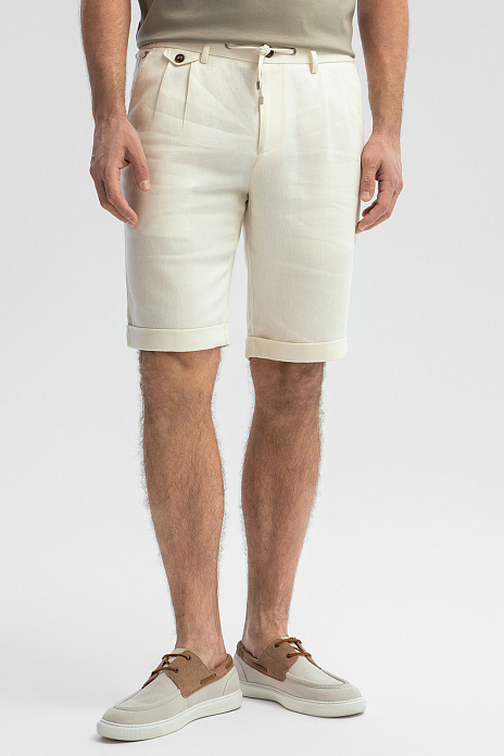 Бермуды изо льна и тенсела, цвет Белый