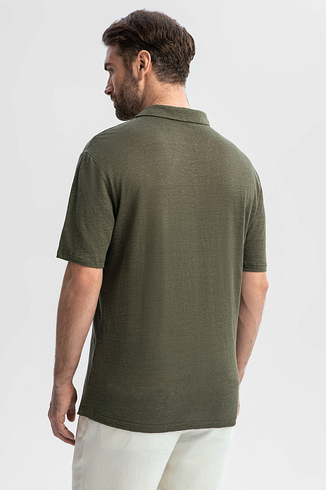 Поло изо льна, лимитированная коллекция, цвет Хаки